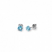 Cube Studs Small Aquamarine.