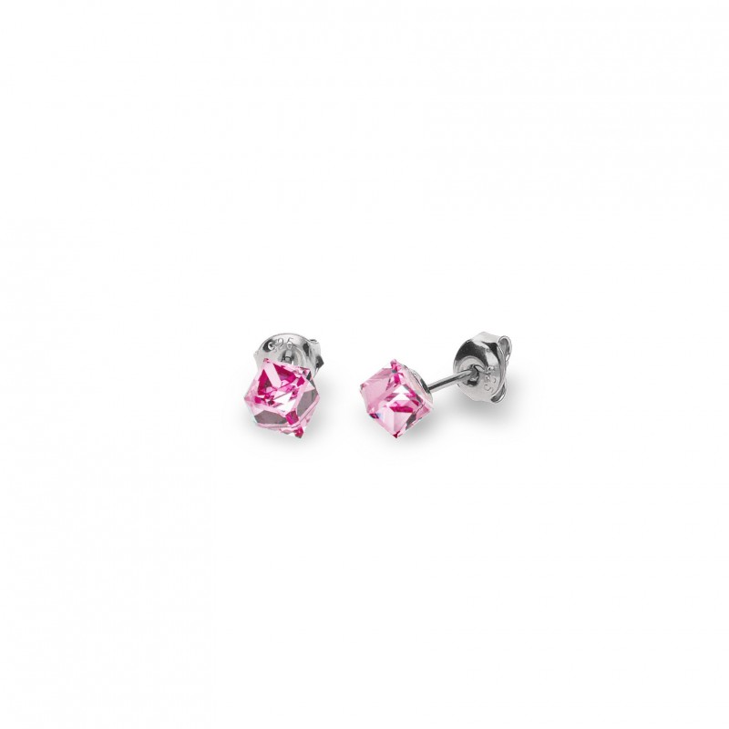 Cube Studs Small Light Rose.