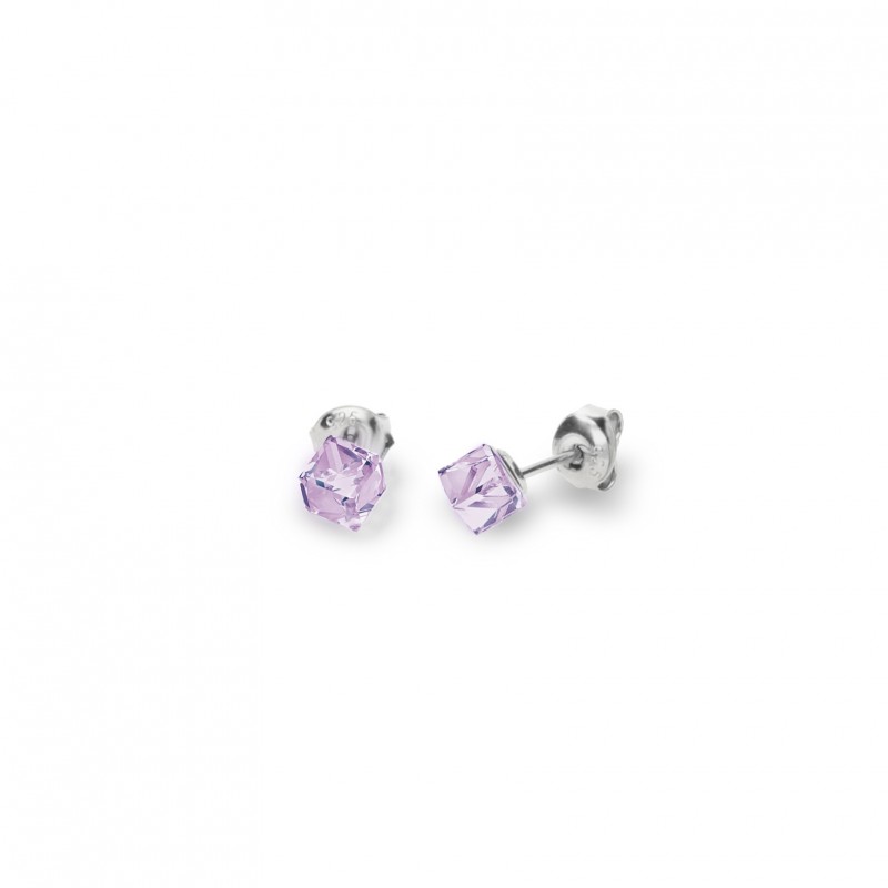 Cube Studs Small Violet.