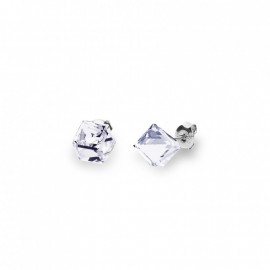 Cube Studs Medium Crystal.