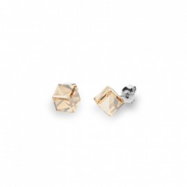 Cube Studs Medium Golden Shadow.