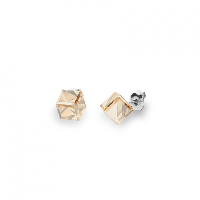 Cube Studs Medium Golden Shadow.