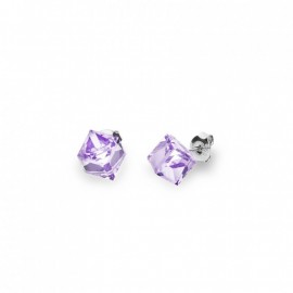 Cube Studs Medium Violet.