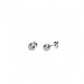 Small Pearl Studs Light Grey