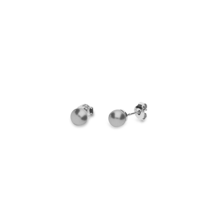 Small Pearl Studs Light Grey