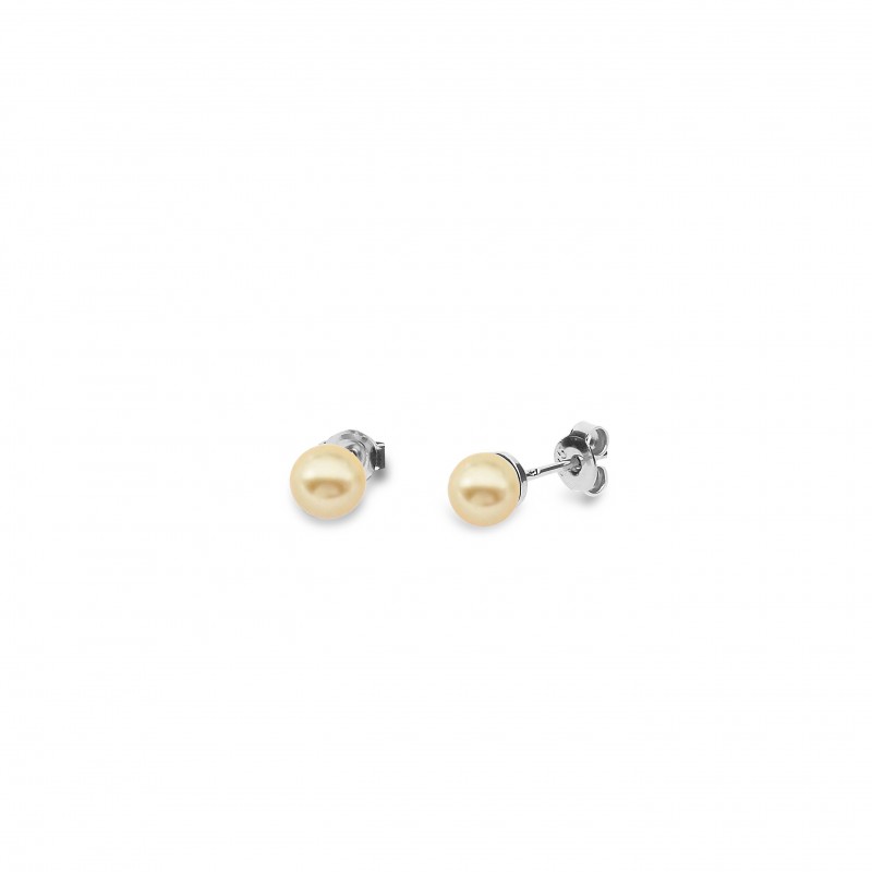 Small Pearl Studs Light Gold Pearl