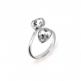 Pear Drop Argento e Spark® nel colore Crystal.