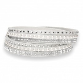 Multistrands Pearl bianco e White Pearl e Crystal.